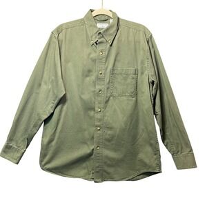 COVINGTON Mens Long Sleeve Button Front Shirt Size M Green Cotton Casual‎